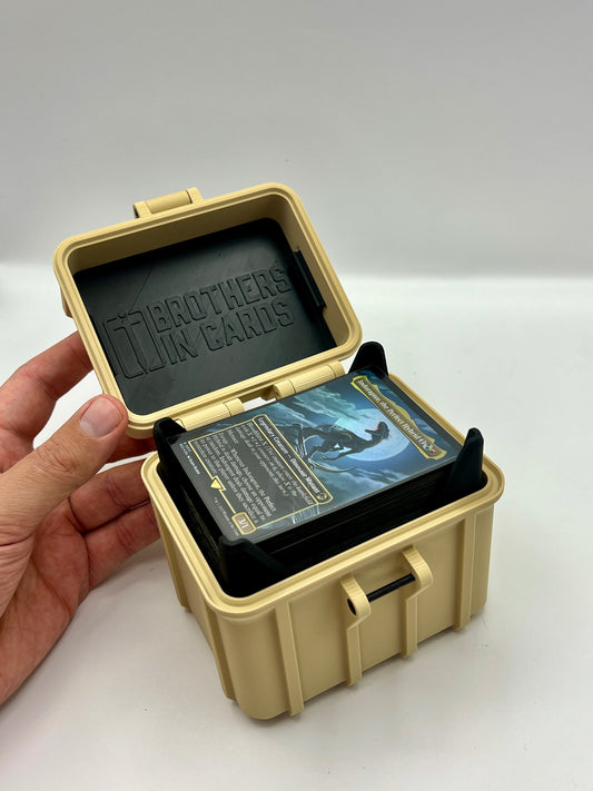 100 Card Deck Box - BEIGE - DOUBLE SLEEVED Decks