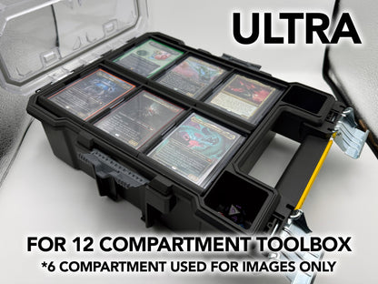 TCG Toolbox Inserts ULTRA | 12 Compartment Commander Deck Organiser | Inserts + Removable Token Trays | Up to 100 Double Sleeved Cards