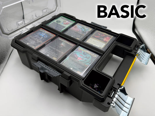 TCG Toolbox Inserts BASIC | 6 Compartment Commander Deck Organiser | Inserts + Toploaders | Up to 100 Double Sleeved Cards