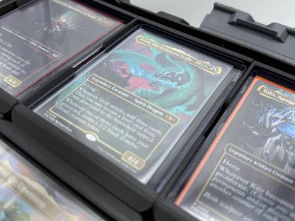 TCG Toolbox Inserts BASIC | 6 Compartment Commander Deck Organiser | Inserts + Toploaders | Up to 100 Double Sleeved Cards